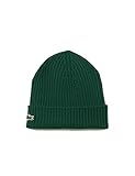 Lacoste Unisex - Erwachsene Mütze RB0001, Damen,Herren Strickmütze,Wollmütze,Beanie,Grün,TU (Einheitsgröße)