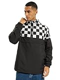 Urban Classics Herren TB2749-Check Pull Over Jacket Jacke, Schwarz (Blk/Chess 01713), M