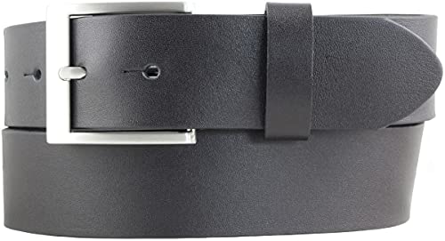 BELTINGER Hochwertiger Überlängen-Gürtel aus Vollrindleder 4 cm | 120-180 cm Ledergürtel für Herren 40mm | Herren-Gürtel in Übergrößen | Schwarz 180cm