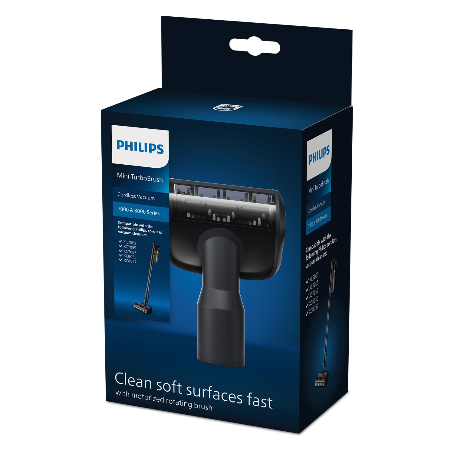 Philips Original Mini TurboBrush für kabellose Staubsauger der Serien 7000 & 8000, Reinigt weiche Oberflächen schnell, Kompakt und effektiv, Für: XC7053, XC7055, XC7057, XC8055, XC8057 (XV1684/01)