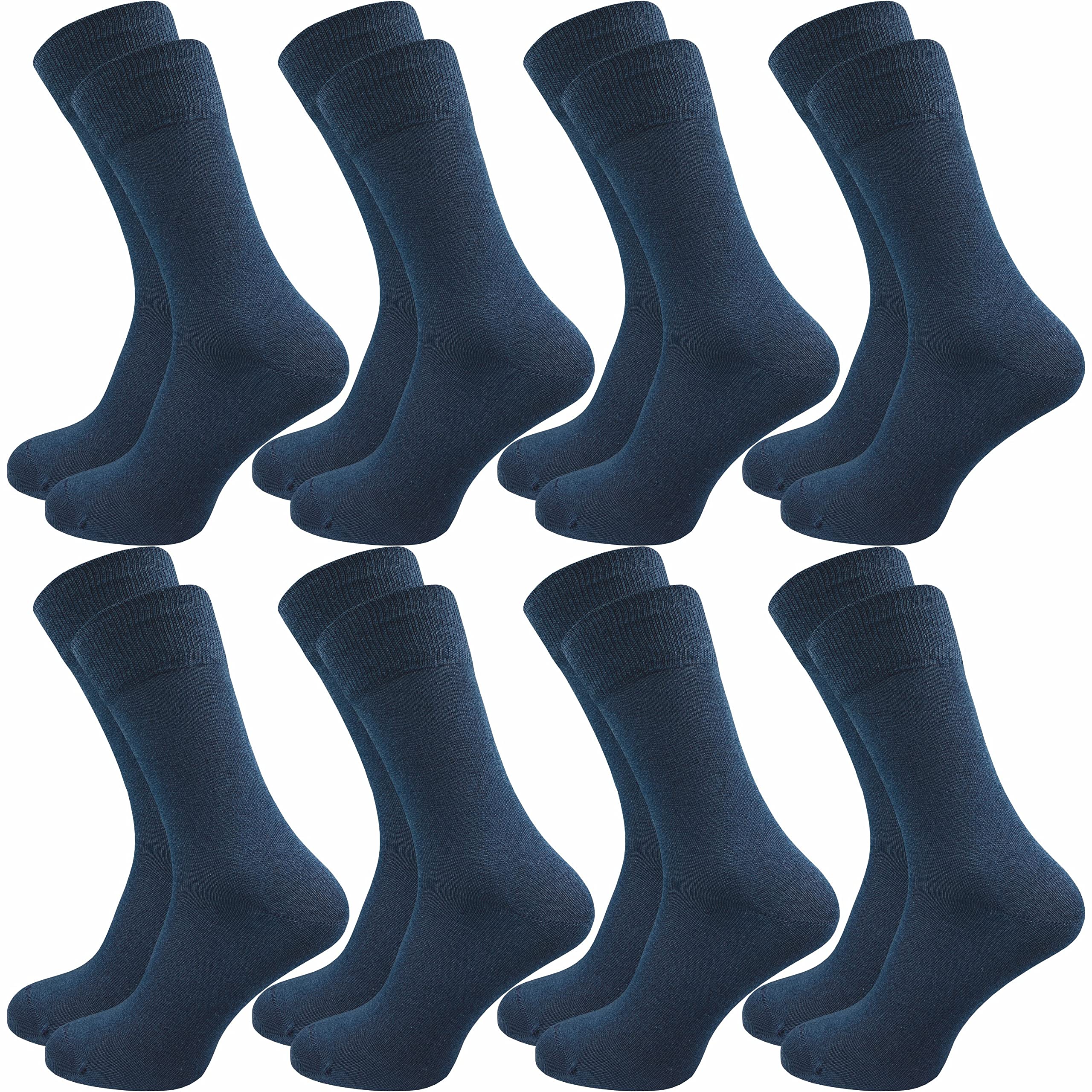 GAWILO Herren Socken aus 100% Baumwolle (8 Paar) | Ohne drückende Naht | Baumwollsocken mit verstärkter Ferse & Fußspitze (47-50, blau)