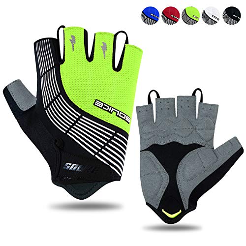 Souke Sports Fahrradhandschuhe Halbfinger Herren Damen Gel Stoßdämpfung Fitness Handschuhe Atmungsaktiv Anti-Rutsch Radhandschuhe