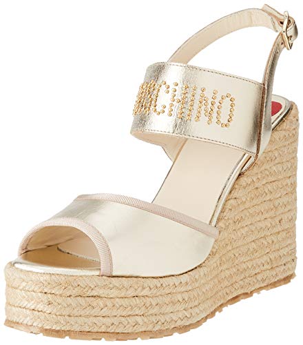 Love Moschino Damen, Sandali da Donna, Collezione Primavera Estate 2021 Knöchelriemen, Trasparante, 39 EU