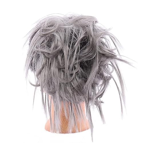 Haarteile Haarknoten Synthetische Haarknoten-Verlängerung Messy Chignon Scrunchie Short Straight mit elastischen Haarbändern Hochsteckfrisur Haarteil Hitzebeständig for Frauen Brötchen Haare (Color :