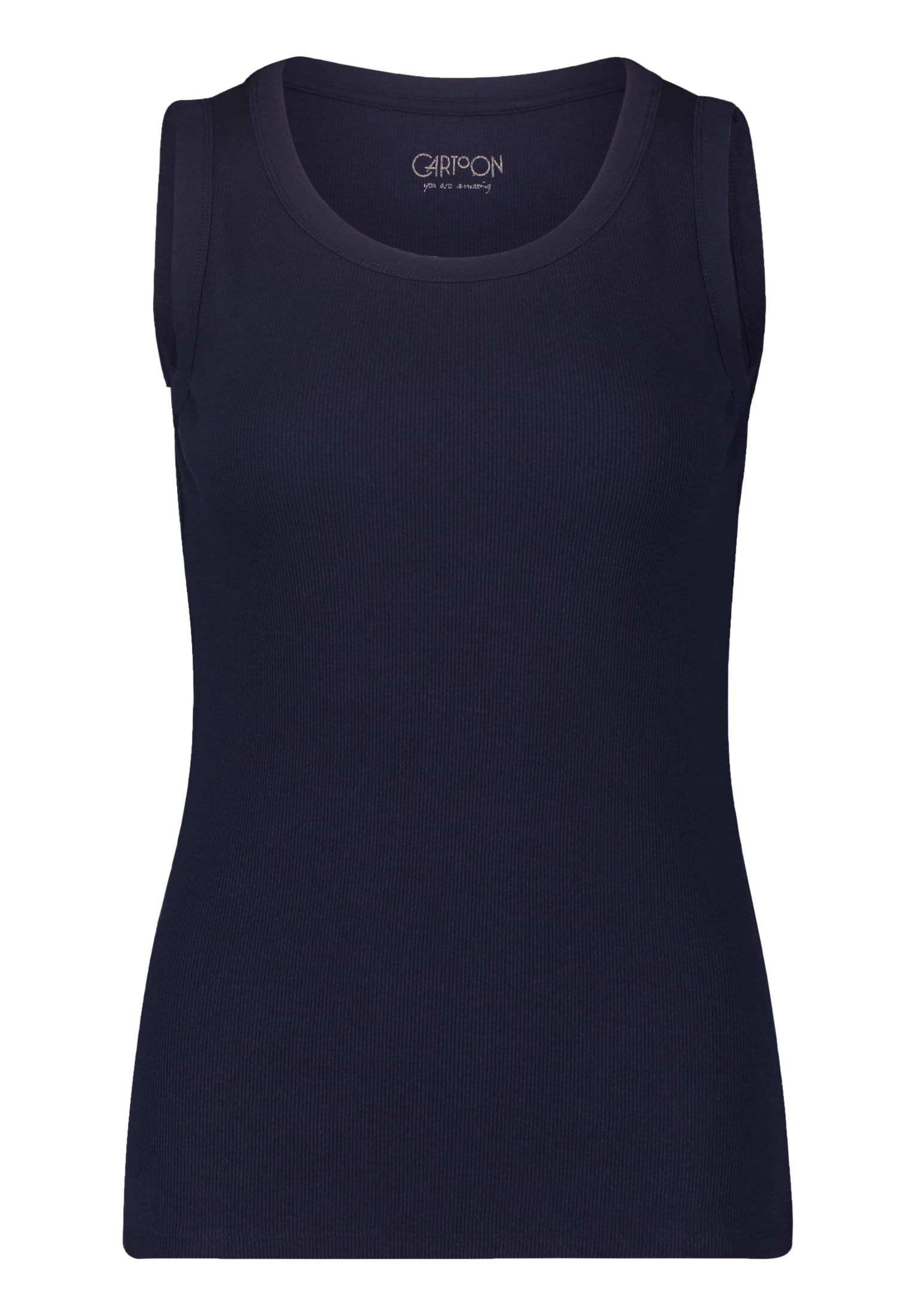 Cartoon Damen Basic-Top mit Rundhalsausschnitt Baritone Blue,46