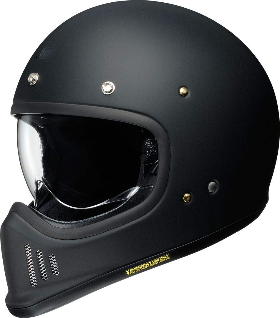 Shoei Integralhelm EX-ZERO schwarz matt Retro Fiberglas mit Doppel-D Verschluss, XL 61/62