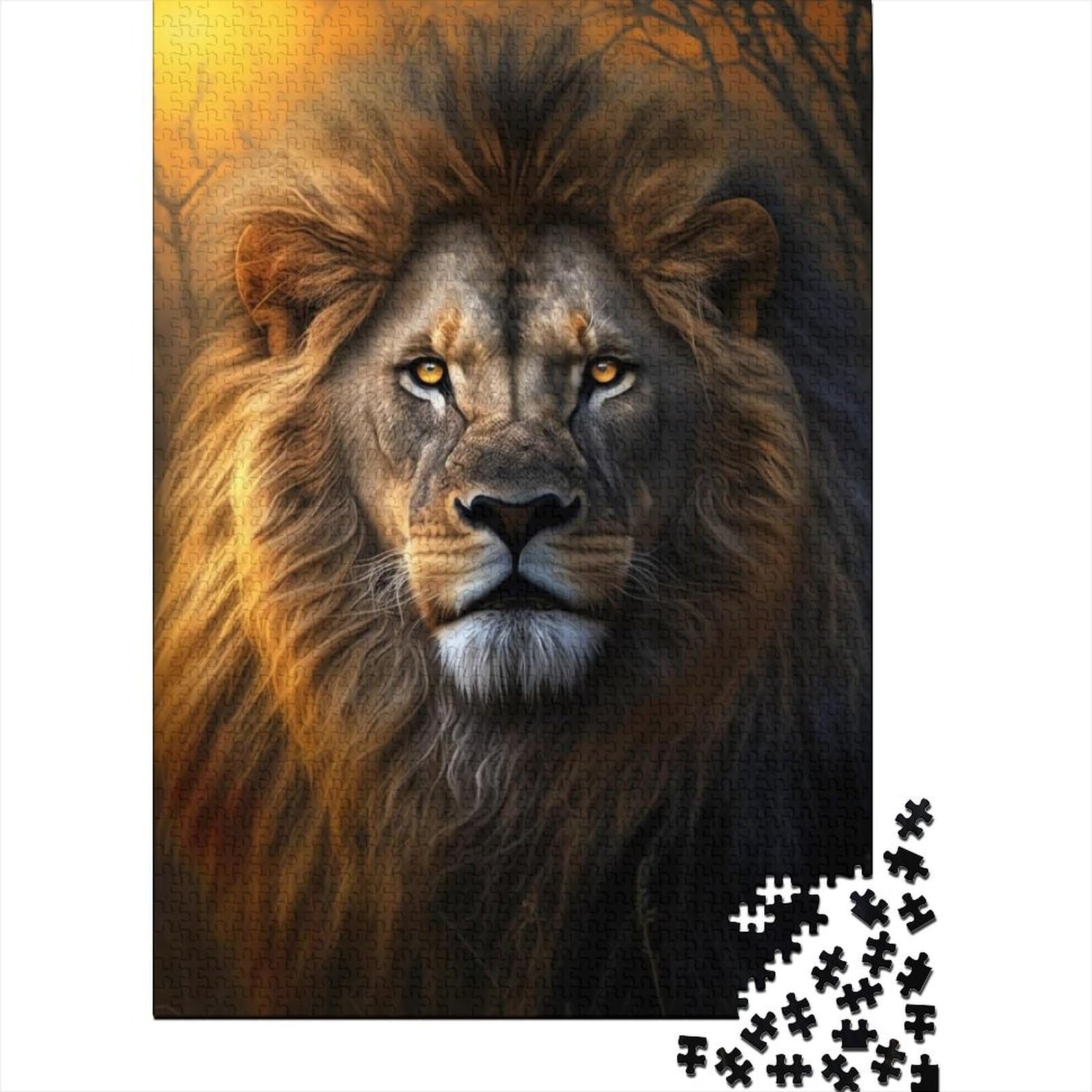 Löwen-Puzzle, Puzzle für Erwachsene und Jugendliche, 500 große Teile, Puzzle für Erwachsene, Lernspiel, Herausforderungsspielzeug, 52 x 38 cm