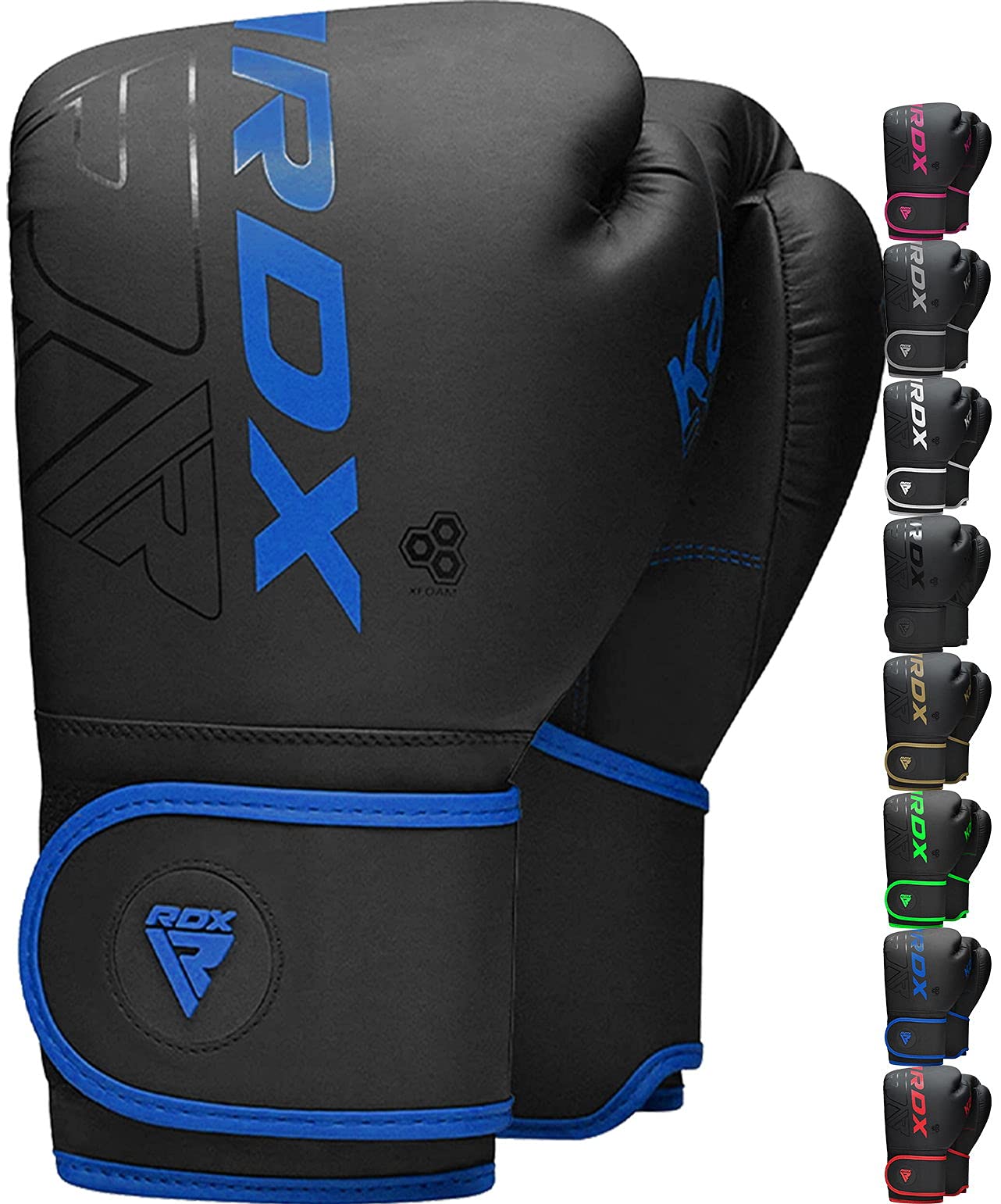 RDX Kinder Boxhandschuhe für Muay Thai Kickboxen Sparring, Maya Hide Leder Kara Junior Boxing Gloves, Sandsack Boxsack Punchinghandschuhe, Kickboxhandschuhe MMA Kampfsport Training Schwarz 6oz