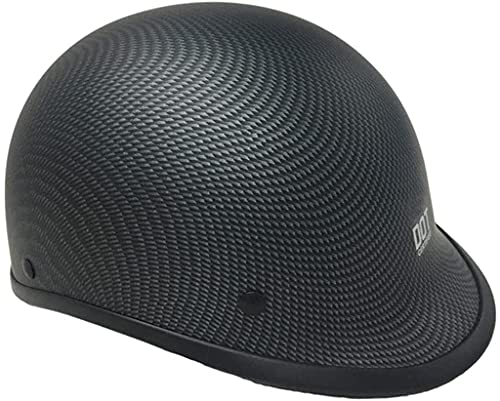 Retro Erwachsener Open Face Motorrad Halbhelm-(Carbon Fiber Material) ECE Zertifiziert Personalisierter Halbschale Helm Cruiser ScooterHelm JetHelm Motorradhelm Für Männer Und Frauen