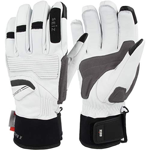 SEiZ Erwachsene X Racer Handschuhe, Weiß, 11