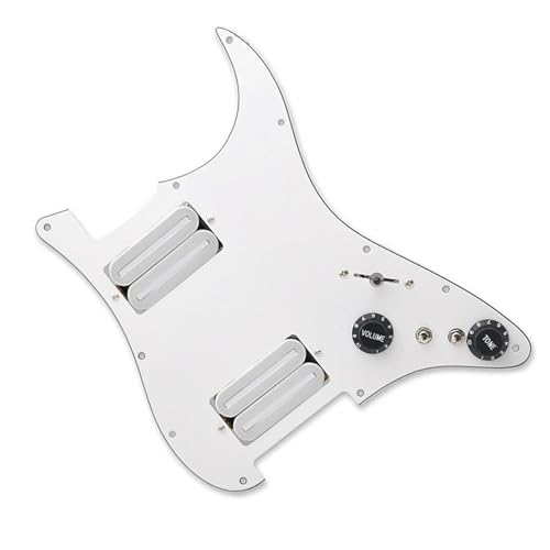 Standard-Pickguard-Tonabnehmer HH-Coil Splitting Schlagbrett für E-Gitarre, zwei mit Humbuckern beladene, vorverdrahtete Schlagplatte (Color : R)