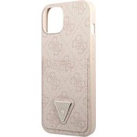 GUESS Hard Cover 4G Triangle Logo Cardslot Pink, für iPhone 13 Mini, GUHCP13SP4TPP (GUHCP13SP4TPP)