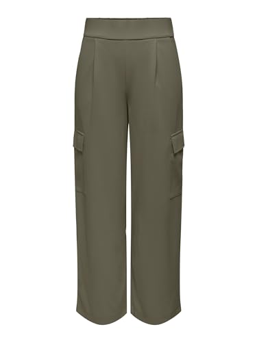 JdY Damen Cargo Stoffhose Elegante Culotte High Waist Marlene Pants JDYGEGGO, Farben:Grün, Größe:M / 32L, Beinlänge:L32