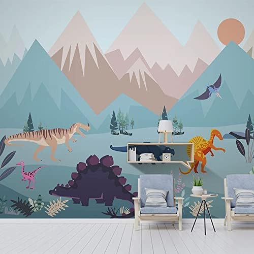 XLMING Dinosaurier Welt Cartoon Tiere Schnee Berglandschaft Kinderzimmer 3D Tapete Home Dekoration Wohnzimmer Sofa Schlafzimmer Tv Hintergrund Wand-250cm×170cm