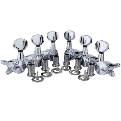 Strings Tuning Pegs Mechaniken Für Gitarre Gitarrenstimmgeräte mit Verriegelungsfunktion, vollständig geschlossener Knopfschaft mit hinterer Saitenverriegelung (Color : 7)