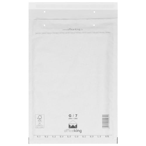 100 x Luftpolstertaschen weiss Gr. G/7 (250x350 mm) DIN A4+ C4 - Marken-Qualität von OfficeKing®