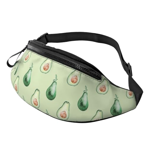 HSJFS Modische Hüfttasche mit bunten Zwergen, verstellbare Hüfttasche, lässige Brusttasche, Avocado-Muster, Einheitsgröße