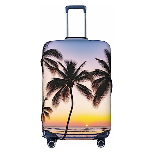 Miniks Sunset Beach Palmen Reisegepäckabdeckung, robuster Koffer-Schutz, passend für 45,7 - 81,3 cm große Gepäckstücke, Größe XL, Schwarz, X-Large