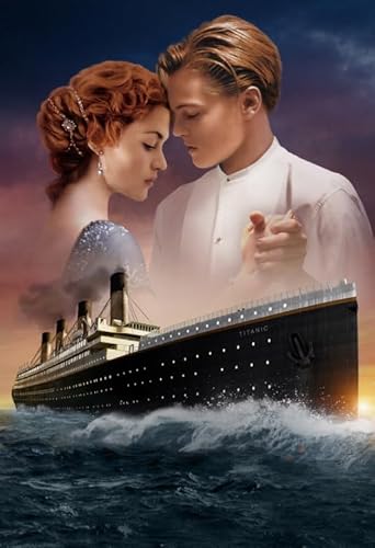 HfmQuisutron Jigsaw Puzzle 1000 Teile Klassischer Liebesfilm Titanic'S Rose Poster Buntes Geschicklichkeitsspiel Für Die Ganze Familie Erwachsene Zq364Wk