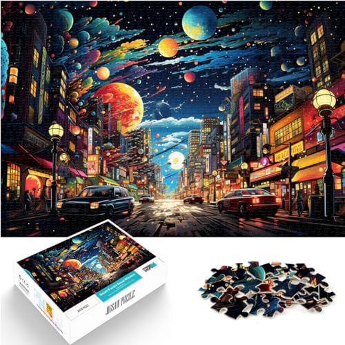 Puzzles als Geschenke, Tokio, Japan, Stadt bei Nacht, Puzzles für Erwachsene, 1000 Puzzles, Holzpuzzle, entspannendes geistiges Lernspielzeug, 1000 Teile (50 x 75 cm)