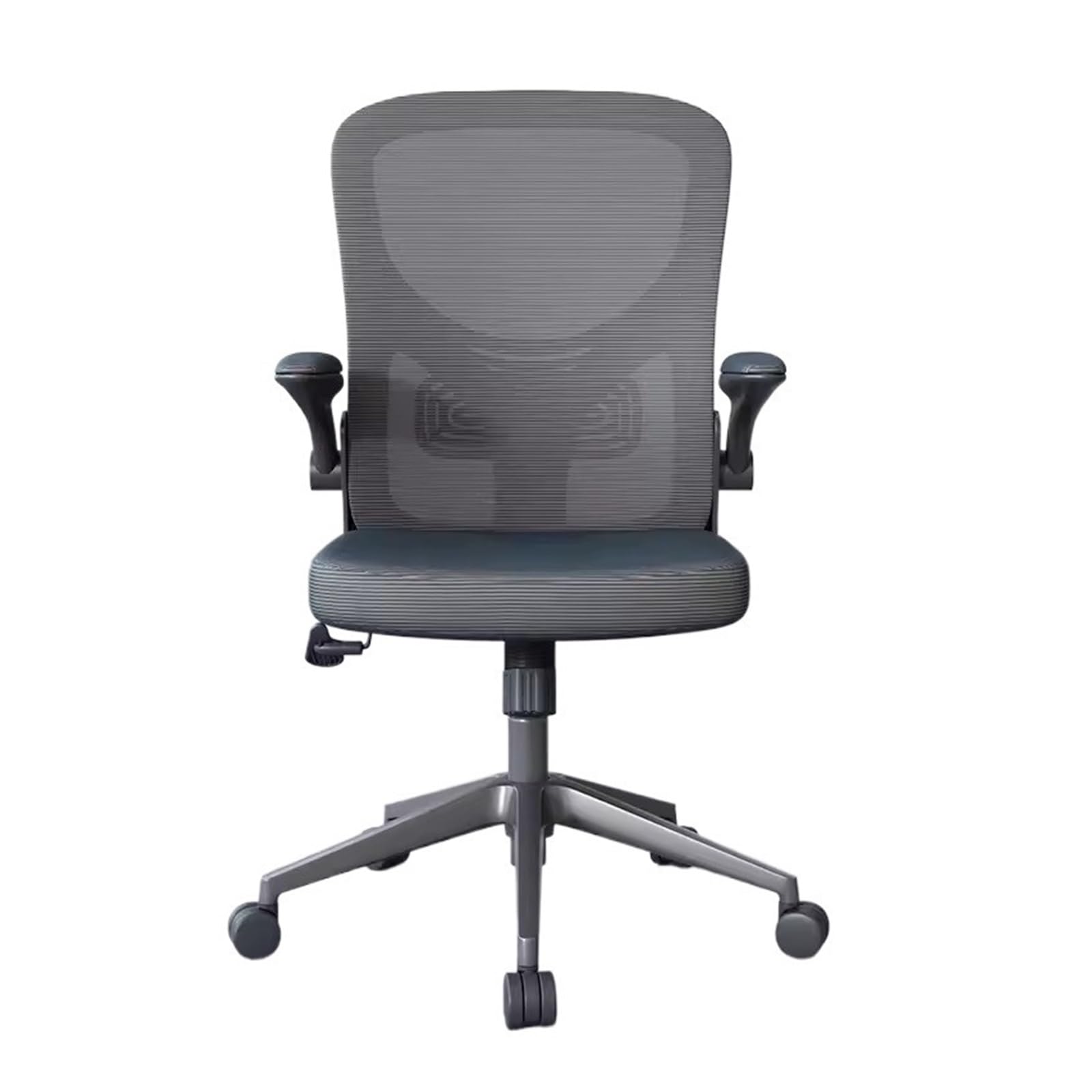 Zhaoj24-05 Bürostuhl Ergonomischer Bürostuhl, einfacher moderner Personalstuhl, drehbar, mit Armlehnen, Rückenlehne, Netzstoff, Salon-Verhandlungsstuhl Schreibtischstuhl(Schwarz)