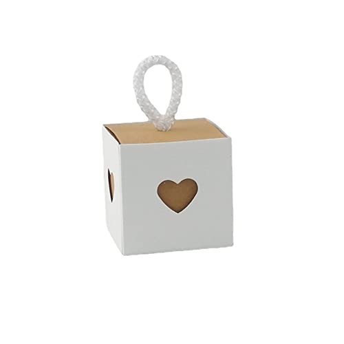 Schachtel der Gnade, Kerzenkiste verpackt, Hochzeitsgeschenkboxen, Papier-Süßigkeits-Leckerei-Box, Liebe, hohle Geschenkbox for Braut, Babyparty, Verlobungsfeier, 50 Stück (Farbe: Weiß A) (Farbe: Weiß