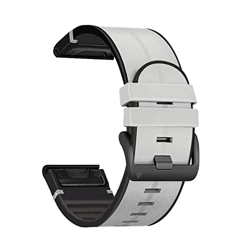 OPKDE Silikon-Lederarmband für Garmin Fenix 7 7X 5 5X Plus 6 6X Pro Smartwatch QuickFit Easyfit Armband 26 22 mm, 22mm For Fenix 7-EPIX, Achat