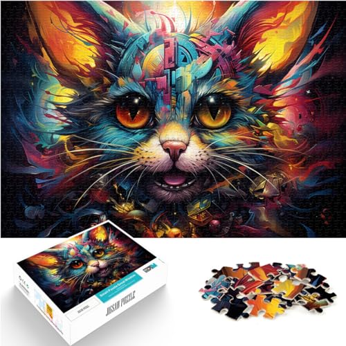 Puzzlespiel, bunte psychedelische Maus, 1000 extragroße Teile, Holzpuzzle, Wanddekoration, einzigartige Geburtstags, 1000 Teile (50 x 75 cm)