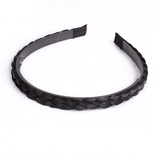 Gezahnte, rutschfeste Stirnbänder, 1 cm, modische Damen-Twist-Haarbänder, verstellbares Kopfband, Kopfbedeckung(Black)