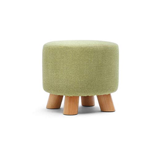 CNBYDK Fußhocker, Hocker Runder Haushaltshocker Massivholz Fußhocker Wohnzimmer Sofa Hocker Einfachheit Niedriger Hocker Stoffwechsel Schuhbank/Argento