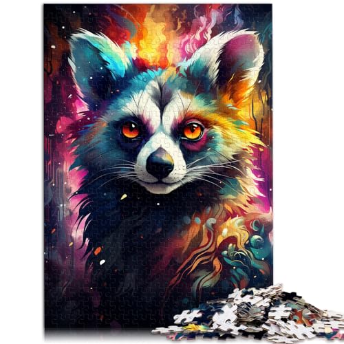 Puzzles Farbmalerei Lemur Art Puzzles für Erwachsene 1000 Teile Holzpuzzle Schwierige schwere Puzzles für Frauen Männer 1000 Teile (50x75cm)