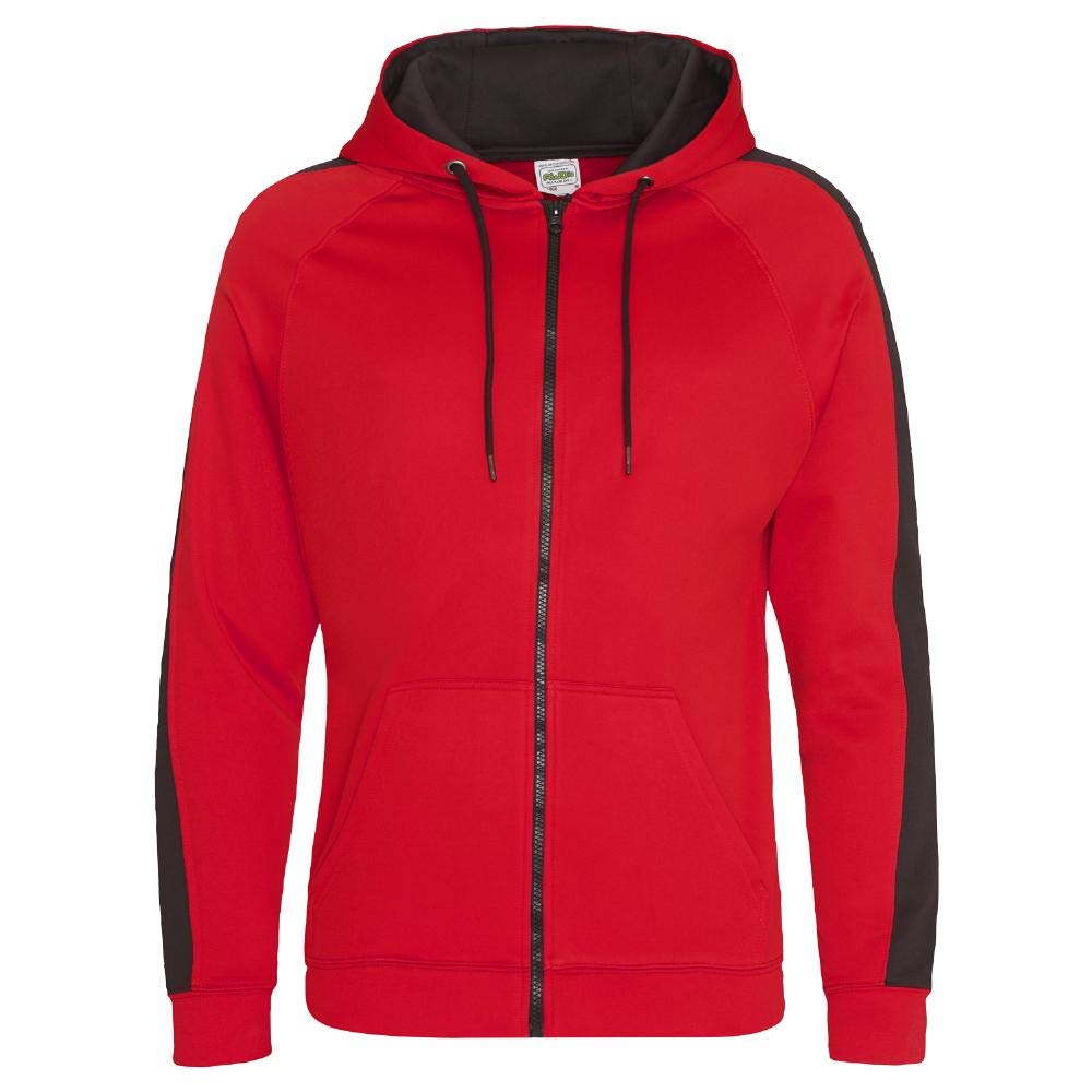 Just Hoods - Trainingsjacke mit Kapuze/Fire Red/Jet Black, XL