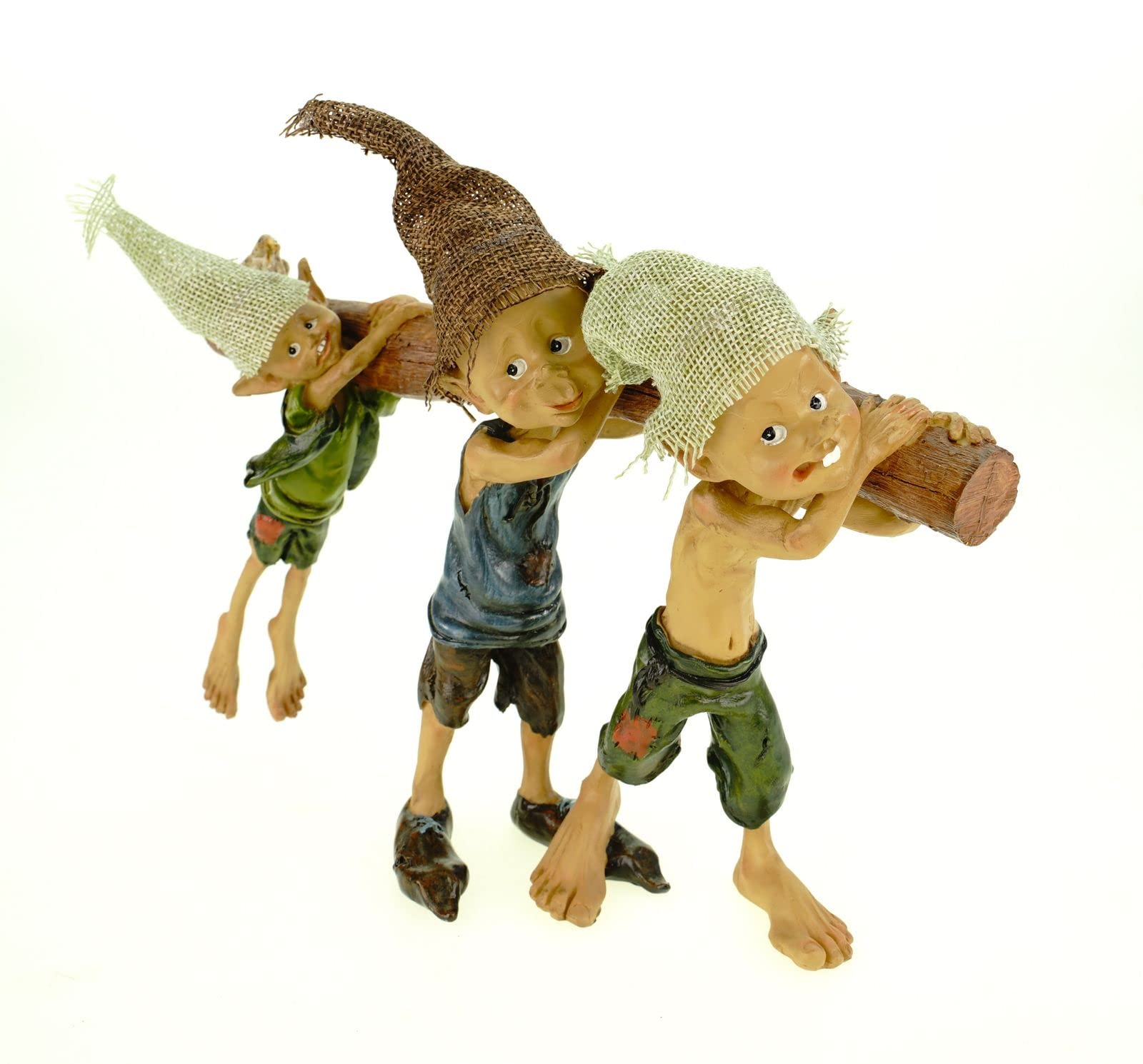 Vogler 814-8512 Pixie 'Ich helf mit tragen' 25 cm Figur Zwerg Kobold Fee Fabelwesen Gnom