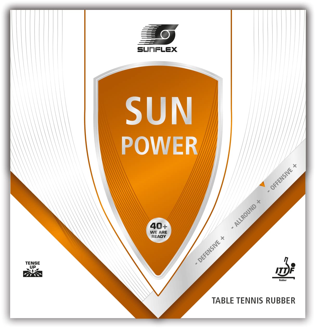 Sunflex SUN Power Tischtennis-Belag | professioneller Offensiv Belag | ITTF zugelassen | schnell und gute Spinentwicklung | 1,8mm Schwamm | rot