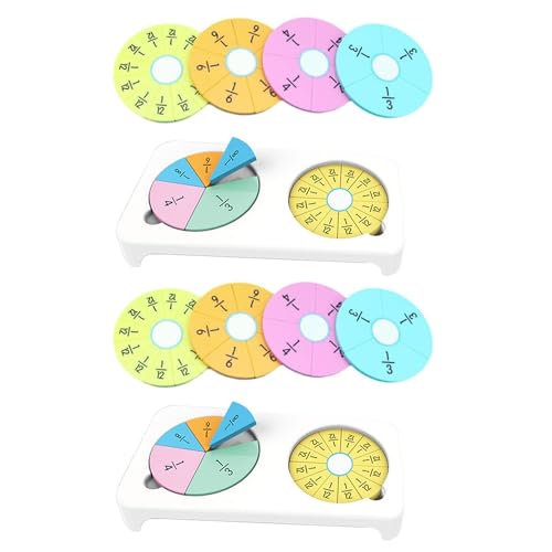 2024 Fraction Learning Disc, Fraction Circles Activity Set, Rainbow Fraction Tiles Circles Set, Educational Math Learning Manipulatives Set for Preschool Elementary School (2Sets)