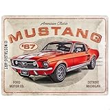 Nostalgic-Art Retro Blechschild, 30 x 40 cm, Ford Mustang – GT 1967 Red – Geschenk-Idee für Ford-Zubehör Fans, aus Metall, Vintage Design