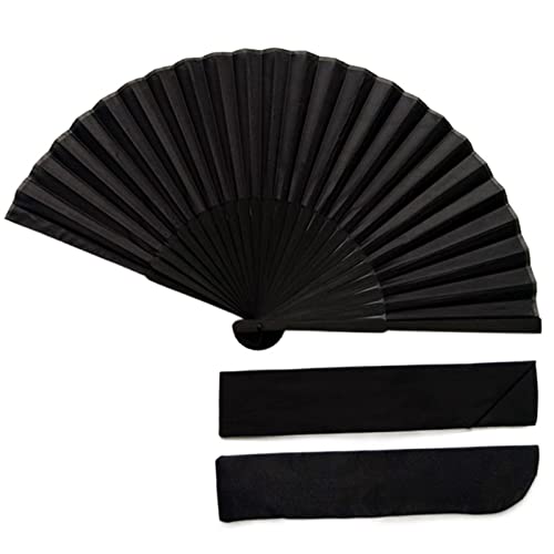 YIHANSS Handfächer im chinesischen Stil, schwarz, Vintage-Stil, faltbare Fächer, für Tanz, Hochzeit, Party, Geschenk, chinesische Tanzparty, faltbare Fächer (Farbe: 1 Fächer)