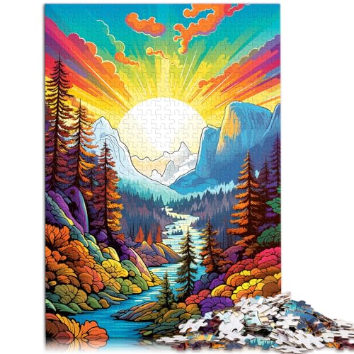 Puzzles für den farbenfrohen Yosemite-Nationalpark, 1000 Teile, Holzpuzzle, dekomprimierendes geistiges Lernspielzeug, 1000 Teile (50 x 75 cm)