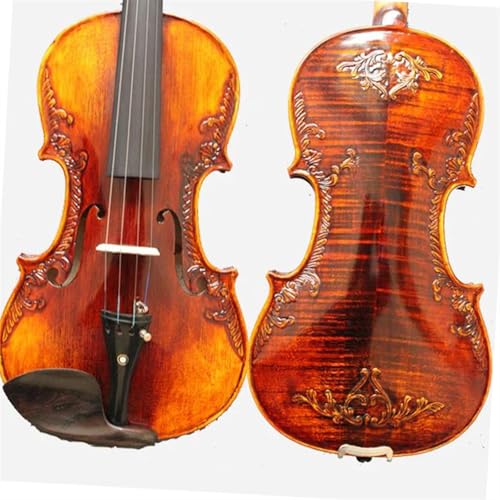 Standard Violine 4/4 Violine In Voller Größe Vintage-Barockvioline Handgefertigt Rückseite Aus Fichte Geflammter Ahorn