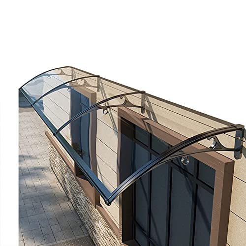 Terrassentür-Fenster-Markise, Türüberdachung, Polycarbonat-Abdeckung, Vordächer, Sonnenschutz, Überdachung, UV-Regenschutz, mit Halterung aus Aluminiumlegierung, Fenster, das große Waschbeck