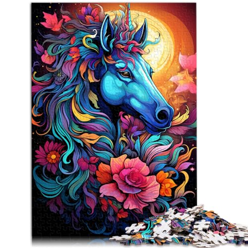 Puzzles als Geschenke, farbenfrohes psychedelisches Pferd, 1000-teiliges Puzzlespiel, Holzpuzzles, Spaß für die ganze Familie, Puzzles 1000 Teile (50 x 75 cm)