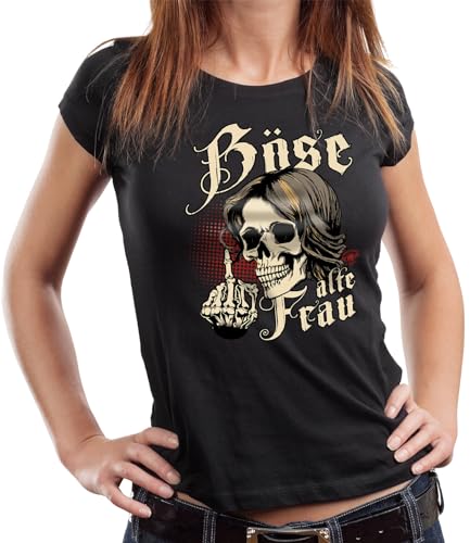 Damen Lady T-Shirt: Böse alte Frau schwarz