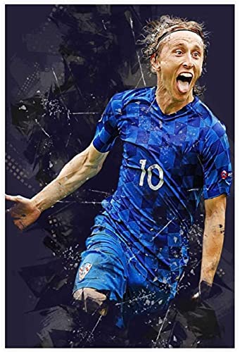 DIY 5d Diamant Malerei Kristall Strass Painting Luka Modric Fußball Fußball 3 Stickerei Bilder Kunst Handwerk FüR Erwachsene Und Kinder 15.7"x19.7"(40x50cm) Kein Rahmen