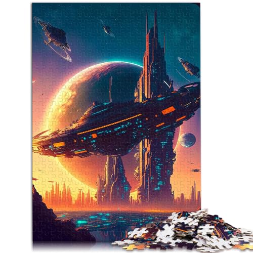 Puzzles Lernspiele Fortgeschrittene Future City 1000 große Teile Puzzle für Erwachsene Holzpuzzle Familienspaß Puzzles 1000 Teile (50x75cm)