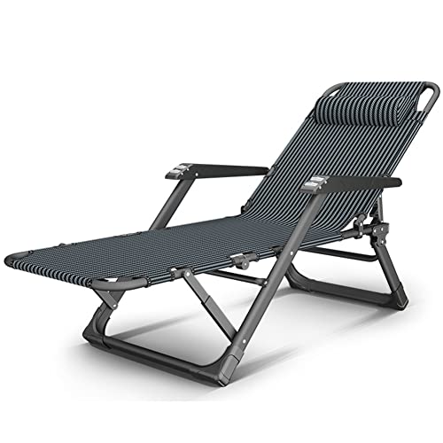 YTGDBDG Klappbarer Chaiselongue-Stuhl für den Außenbereich, verstellbar, tragbar, liegefähig, Garten-Sonnenliege, Campingbett mit Kissen und Massagearmlehne für Terrasse, Deck u