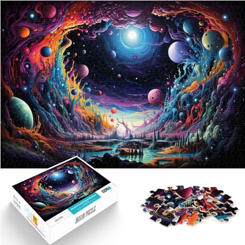 Puzzle für farbenfrohe kosmische Landschaften, 1000 Teile Puzzle für Erwachsene, Holzpuzzle zum Stressabbau, schwierige Herausforderung, 1000 Teile (50 x 75 cm)