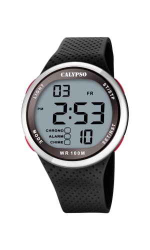 Calypso K5785/4 Uhr Herrenuhr 10 bar Digital Datum Licht Alarm Timer schwarz