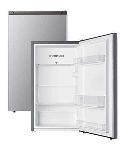 PKM KS93 SI Kühlschrank mit 0°C Fresh-Zone | 94 L Nutzinhalt | 84cm hoch | 107 kWh/Jahr | Türanschlag wechselbar | leichte Reinigung | Höhenverstellbare Füße | silber