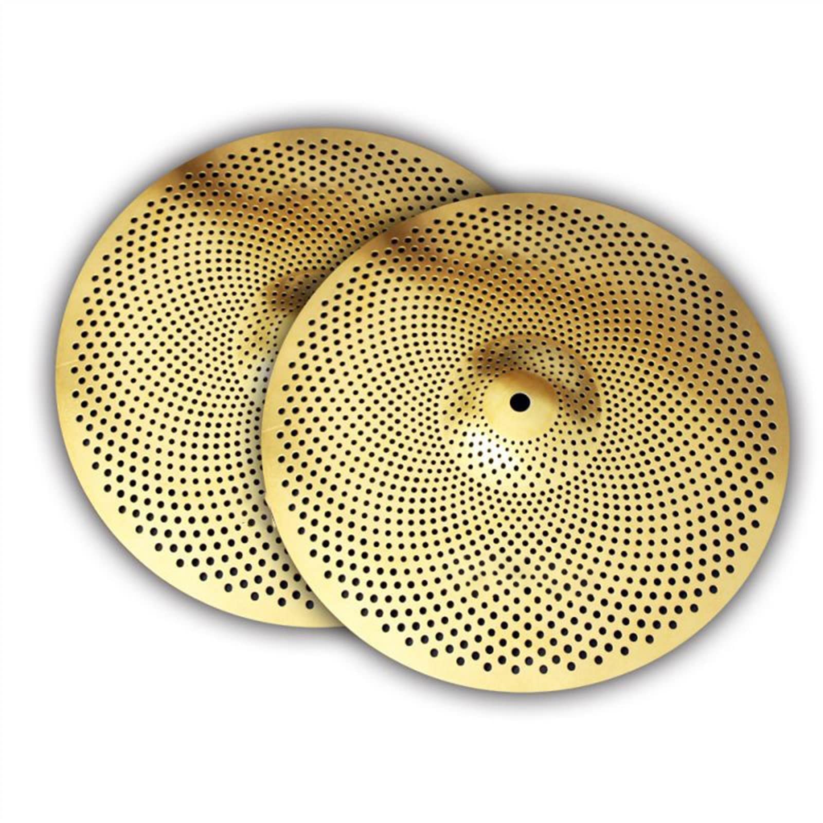 ZUOMU Silent Cymbals 33 cm Hihats Silber oder Goldene Legierung für Trommel-Set (Farbe: Gold)