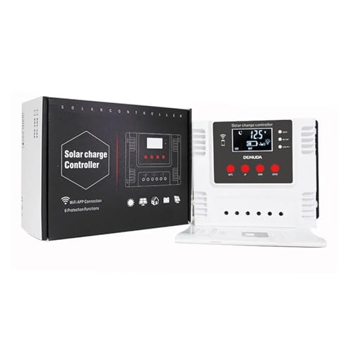 Solarregler, Smart Solar Laderegler Ladegerät 12V 24V 48V Automatische Regler 10A 30A 60A PWM Solar Panel batterie Ladegerät Mit App(60A)